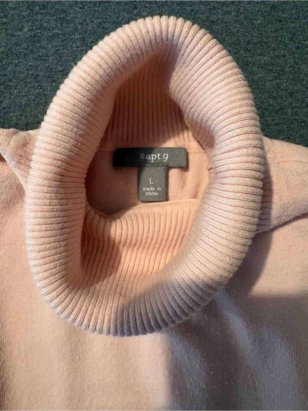 Apt. 9 Blush Turtleneck Sweater with Ruched and Ribbed Details - Picture 7 of 8
